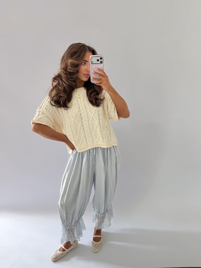 AMELIE ROUND NECK KNIT SWEATER TOP