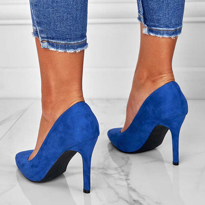 Classic Pointed Toe Stiletto Pumps Slip on High Heel Dress Shoes