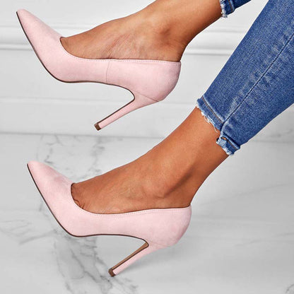 Classic Pointed Toe Stiletto Pumps Slip on High Heel Dress Shoes