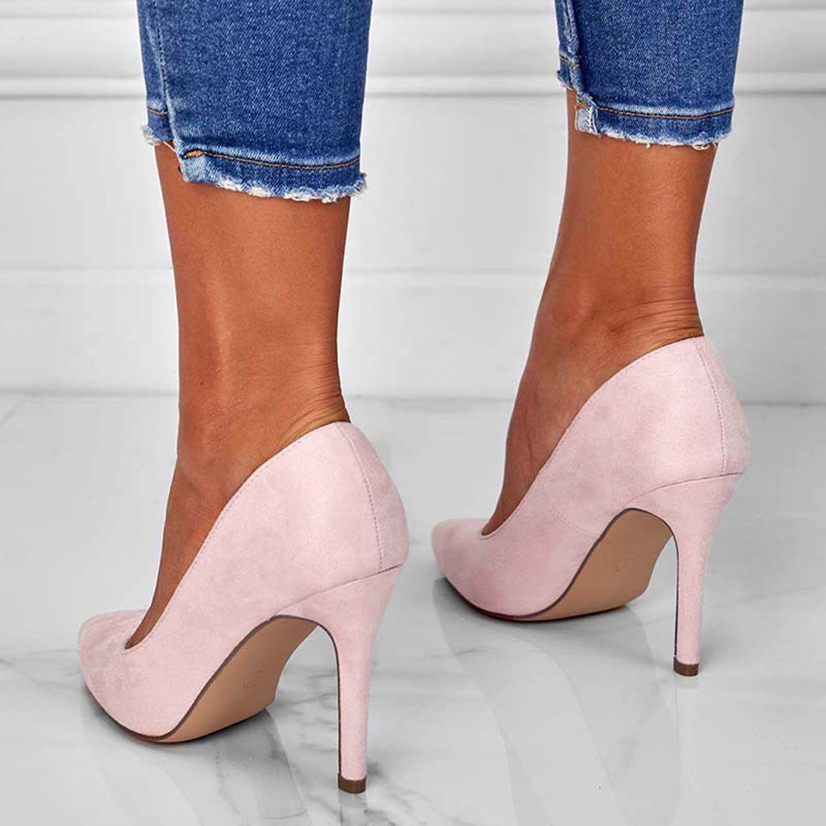 Classic Pointed Toe Stiletto Pumps Slip on High Heel Dress Shoes