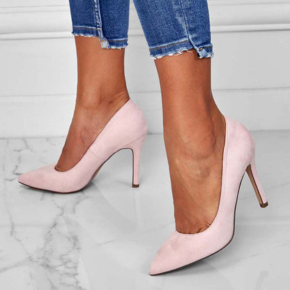 Classic Pointed Toe Stiletto Pumps Slip on High Heel Dress Shoes