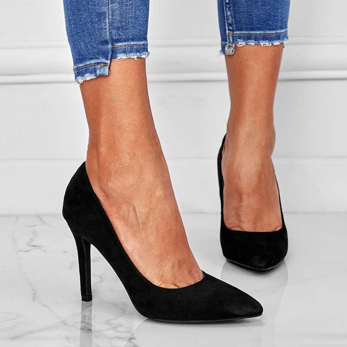 Classic Pointed Toe Stiletto Pumps Slip on High Heel Dress Shoes