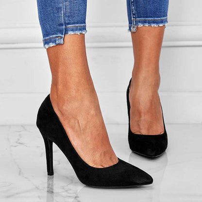 Classic Pointed Toe Stiletto Pumps Slip on High Heel Dress Shoes