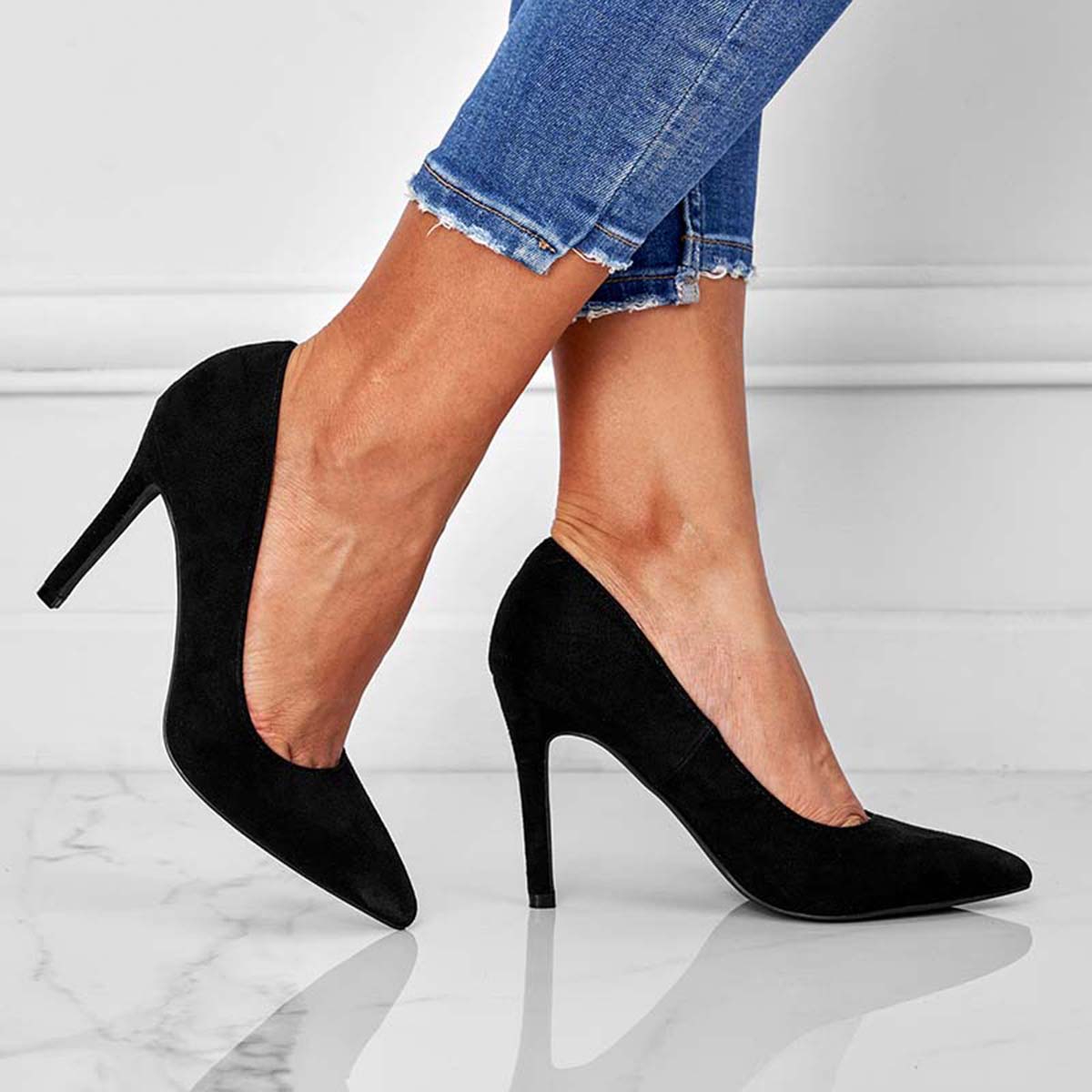 Classic Pointed Toe Stiletto Pumps Slip on High Heel Dress Shoes