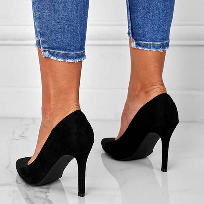 Classic Pointed Toe Stiletto Pumps Slip on High Heel Dress Shoes