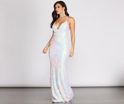 Deonne Iridescent Sequin Cross Back Dress