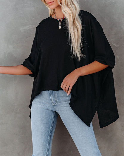 Effortless Cotton Blend Tee - Black