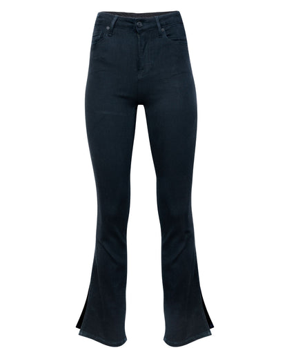 Eliza High Rise Stretch Bootcut Split Hem Jeans - Black