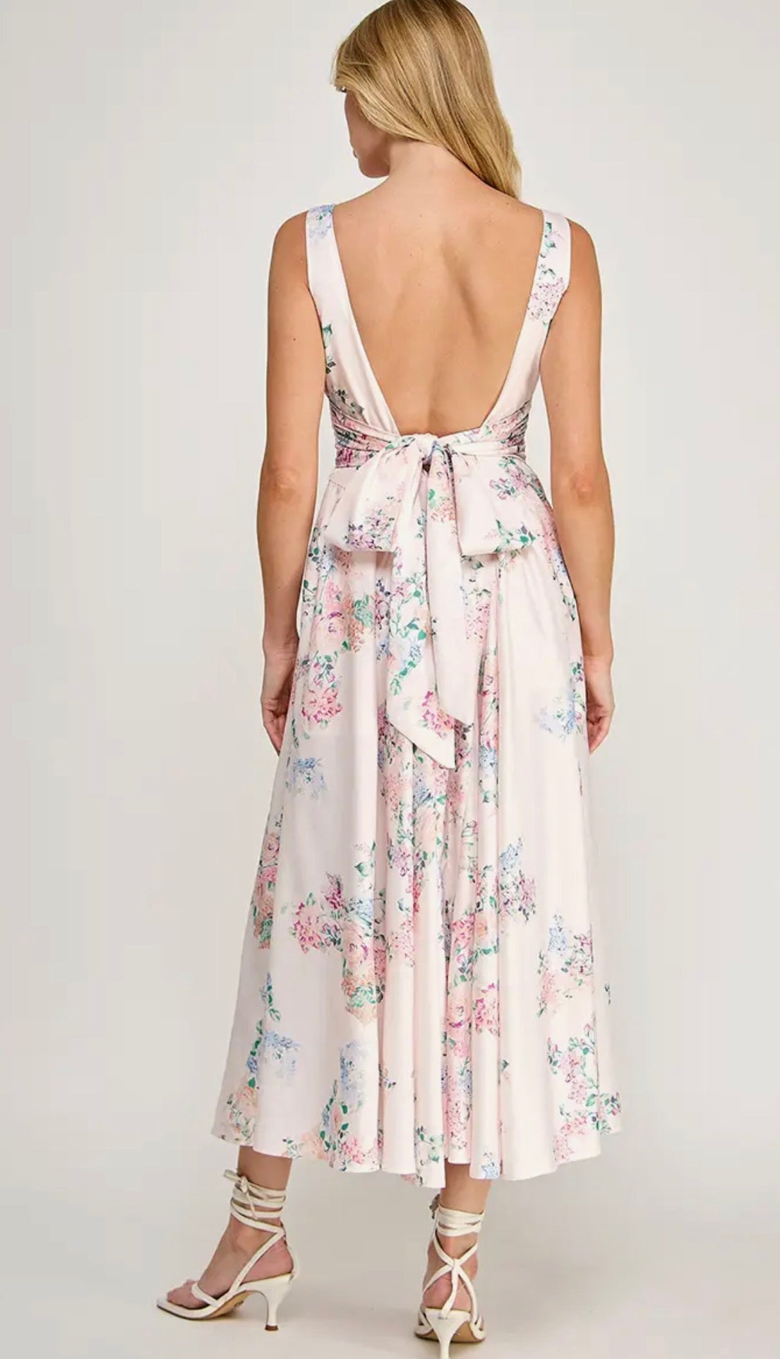 Versailles Floral Bow Maxi Dress