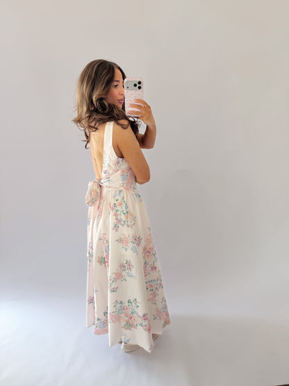 Versailles Floral Bow Maxi Dress