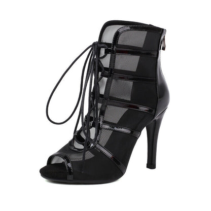 Fashionable Mesh Boots Fish Mouth Stiletto High Heels