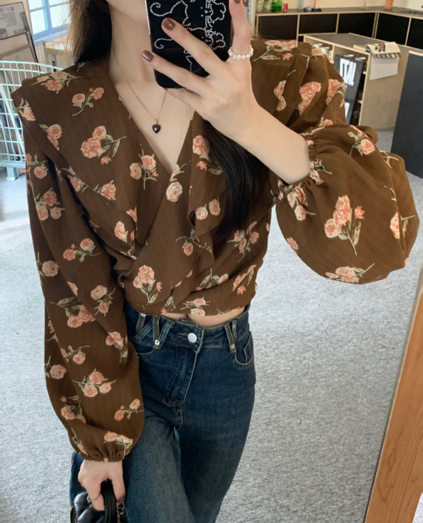Frosted Cranberry Floral Peplum Blouse