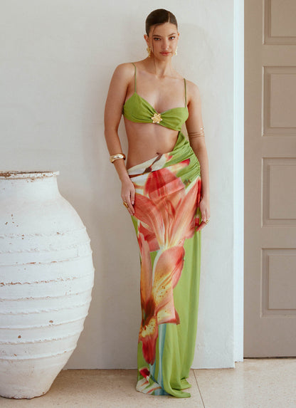 Tropic Rush Cut Out Maxi Dress - Jungle Floral
