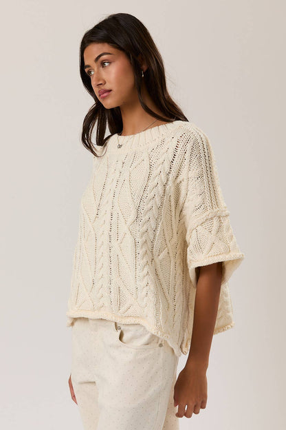 AMELIE ROUND NECK KNIT SWEATER TOP