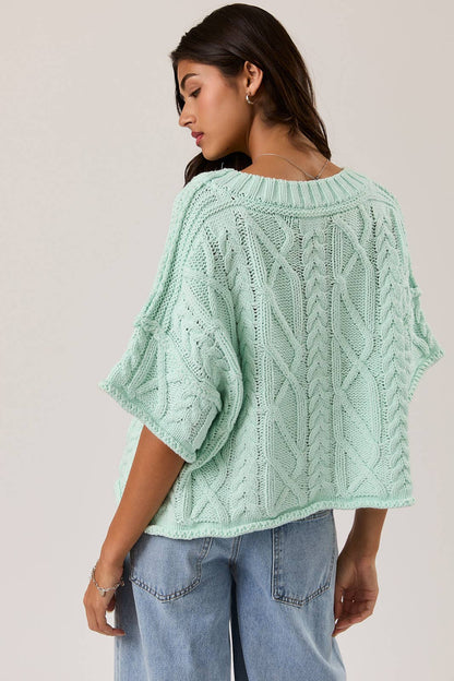 AMELIE ROUND NECK KNIT SWEATER TOP