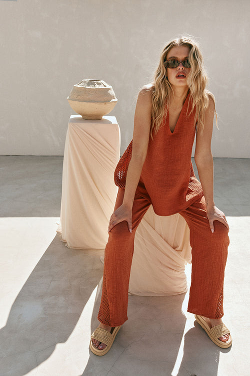SAMPLE-Dita Pants - Blood Orange